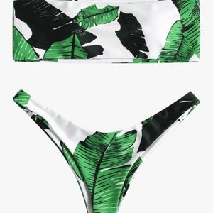 New Jungle Leaf Bandeau Bikini